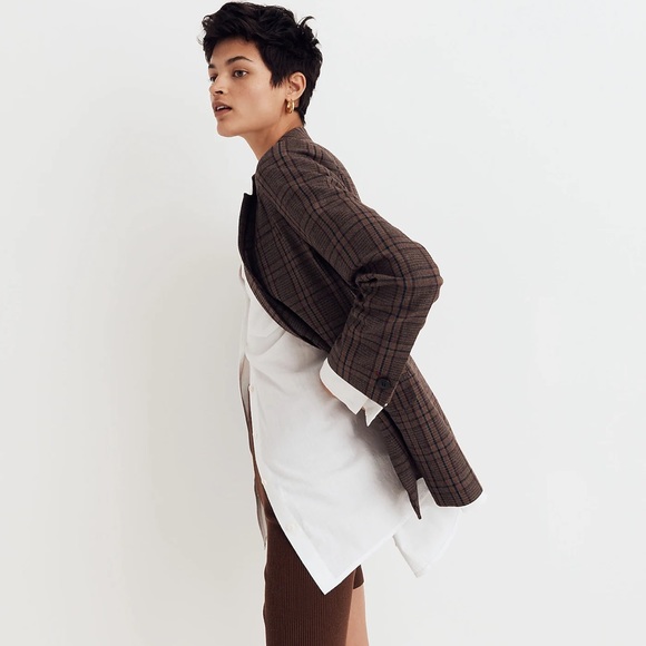 Madewell Caldwell Double Breasted Blazer in Hedden Plaid NG626 - Picture 2 of 8